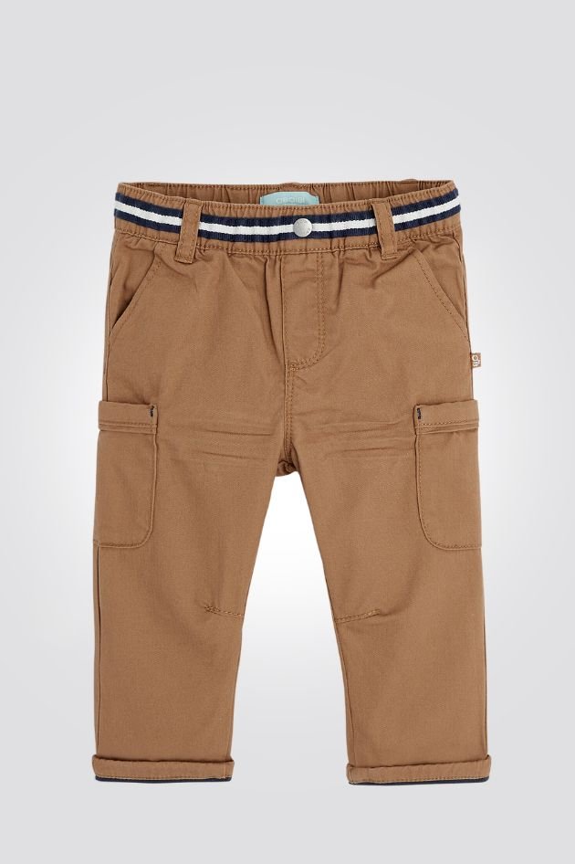 OBAIBI - מכנסי תינוקות ארוכים עם כיסי קרגו בקאמל - MASHBIR//365