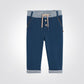 OBAIBI - מכנסי תינוקות בכחול עם חגורת גומי מפוספסת - MASHBIR//365 - 2
