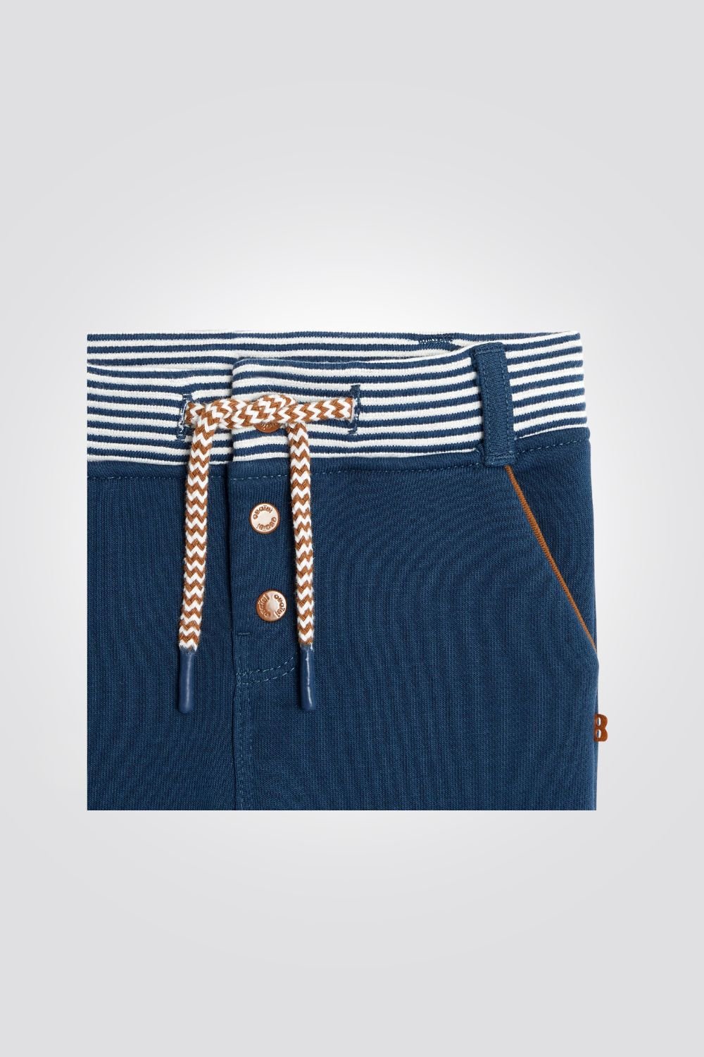 OBAIBI - מכנסי תינוקות בכחול עם חגורת גומי מפוספסת - MASHBIR//365