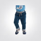 OBAIBI - מכנסי תינוקות בכחול עם חגורת גומי מפוספסת - MASHBIR//365 - 4