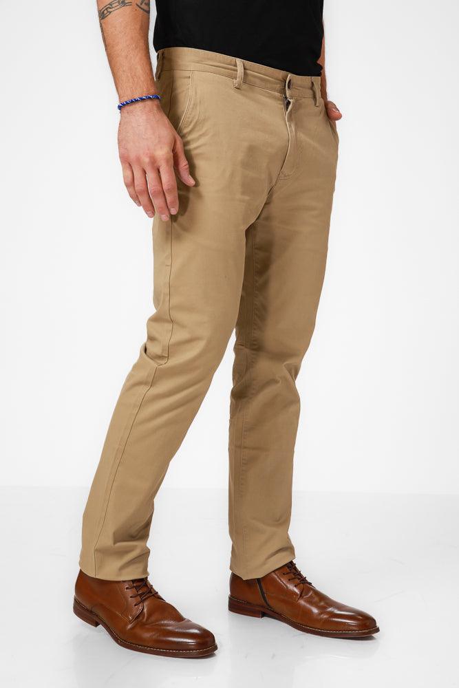 KENNETH COLE - מכנסי כותנה בצבע בז' - MASHBIR//365