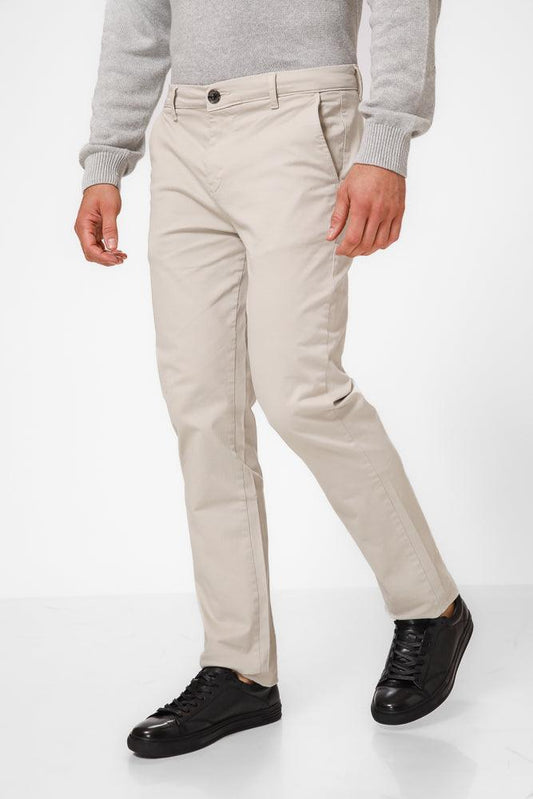 KENNETH COLE - מכנסי כותנה בצבע בז' - MASHBIR//365