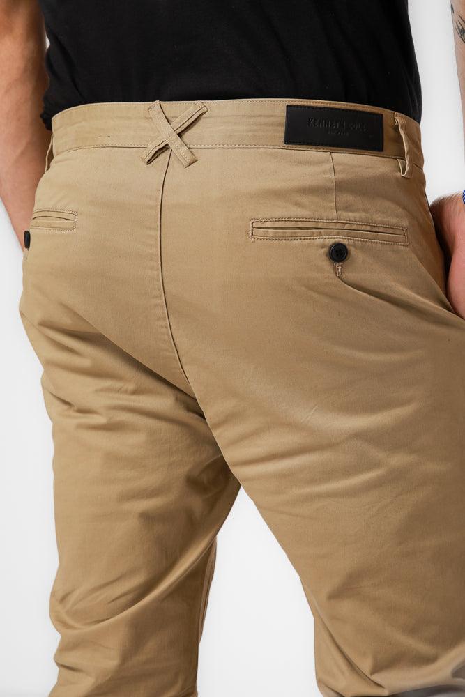 KENNETH COLE - מכנסי כותנה בצבע בז' - MASHBIR//365