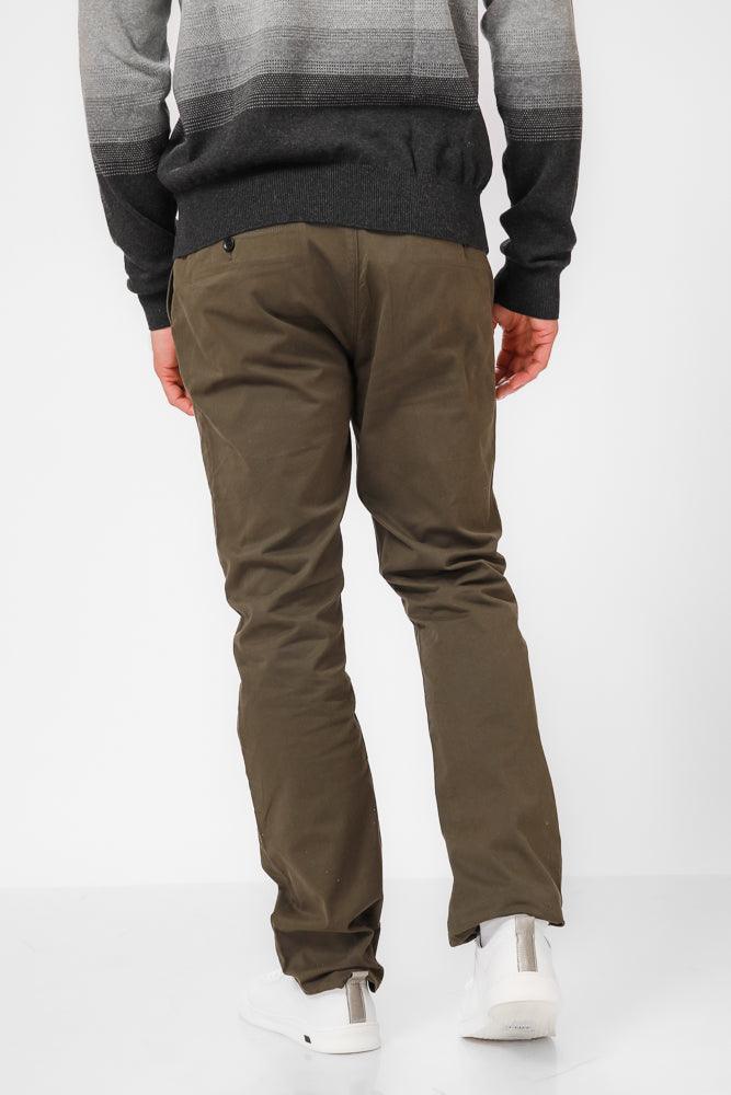 KENNETH COLE - מכנסי כותנה בצבע ירוק זית - MASHBIR//365