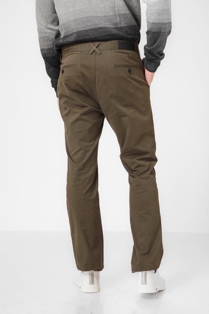 KENNETH COLE - מכנסי כותנה בצבע ירוק זית - MASHBIR//365