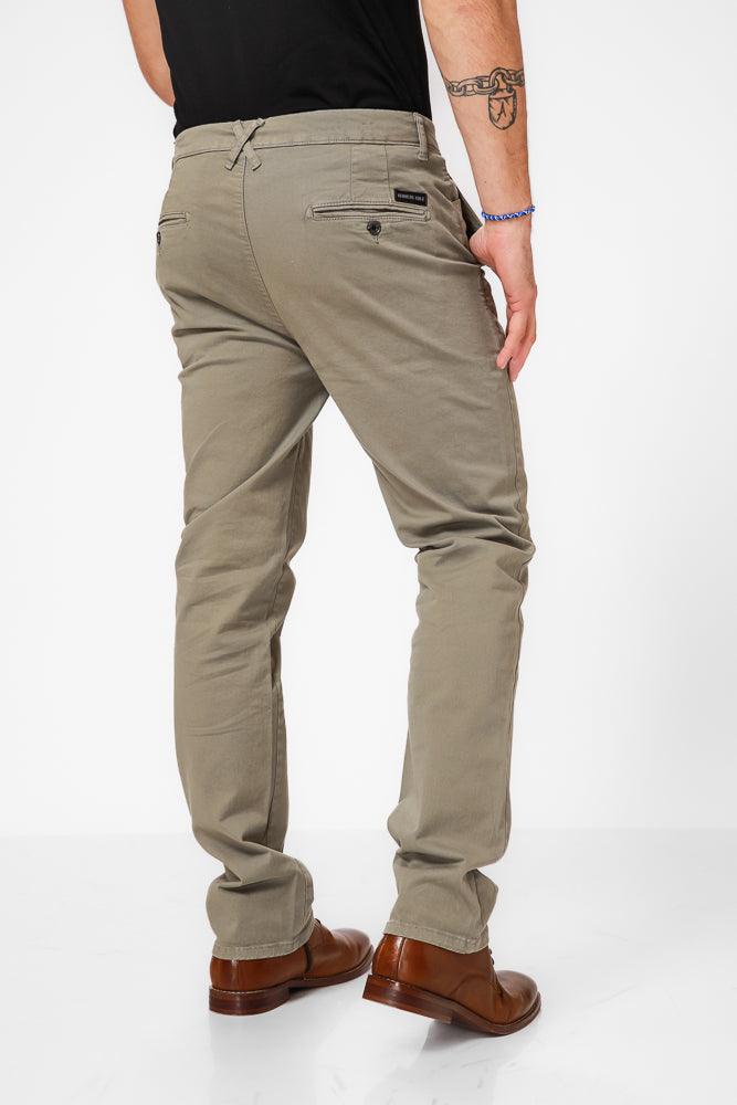 KENNETH COLE - מכנסי כותנה בצבע ירוק זית - MASHBIR//365