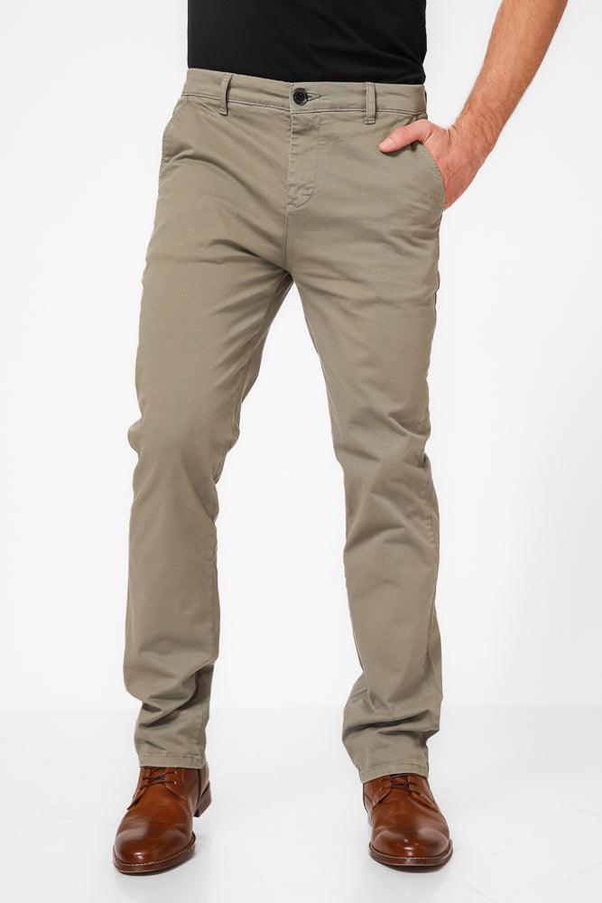 KENNETH COLE - מכנסי כותנה בצבע ירוק זית - MASHBIR//365