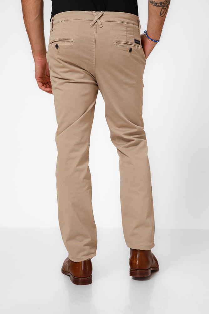 KENNETH COLE - מכנסי כותנה בצבע קאמל - MASHBIR//365