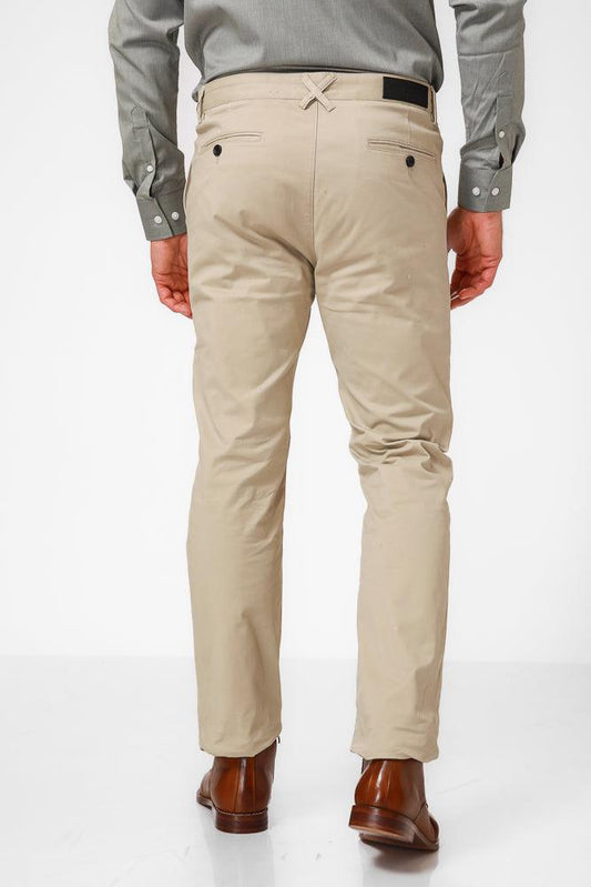 KENNETH COLE - מכנסי כותנה בצבע STONE - MASHBIR//365