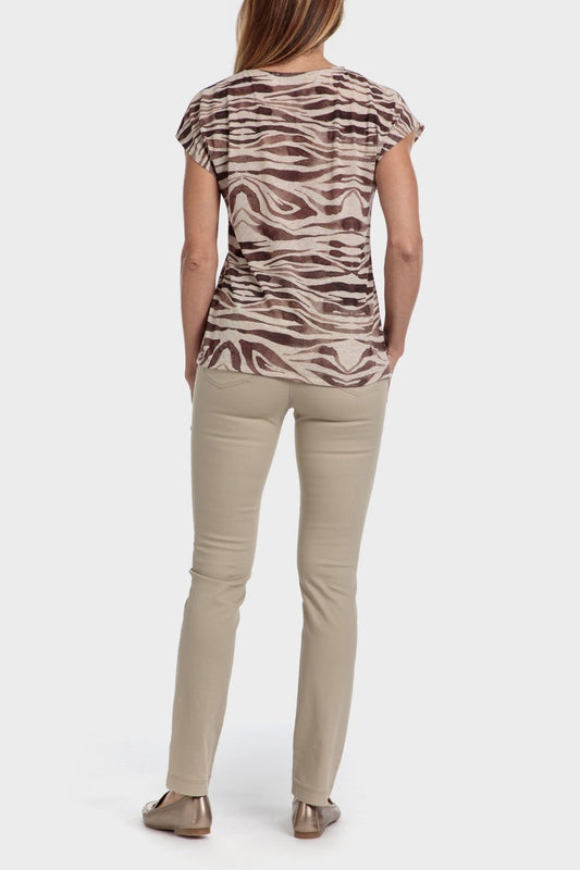 PUNT ROMA - מכנסי טוויל לנשים בצבע בז' - MASHBIR//365