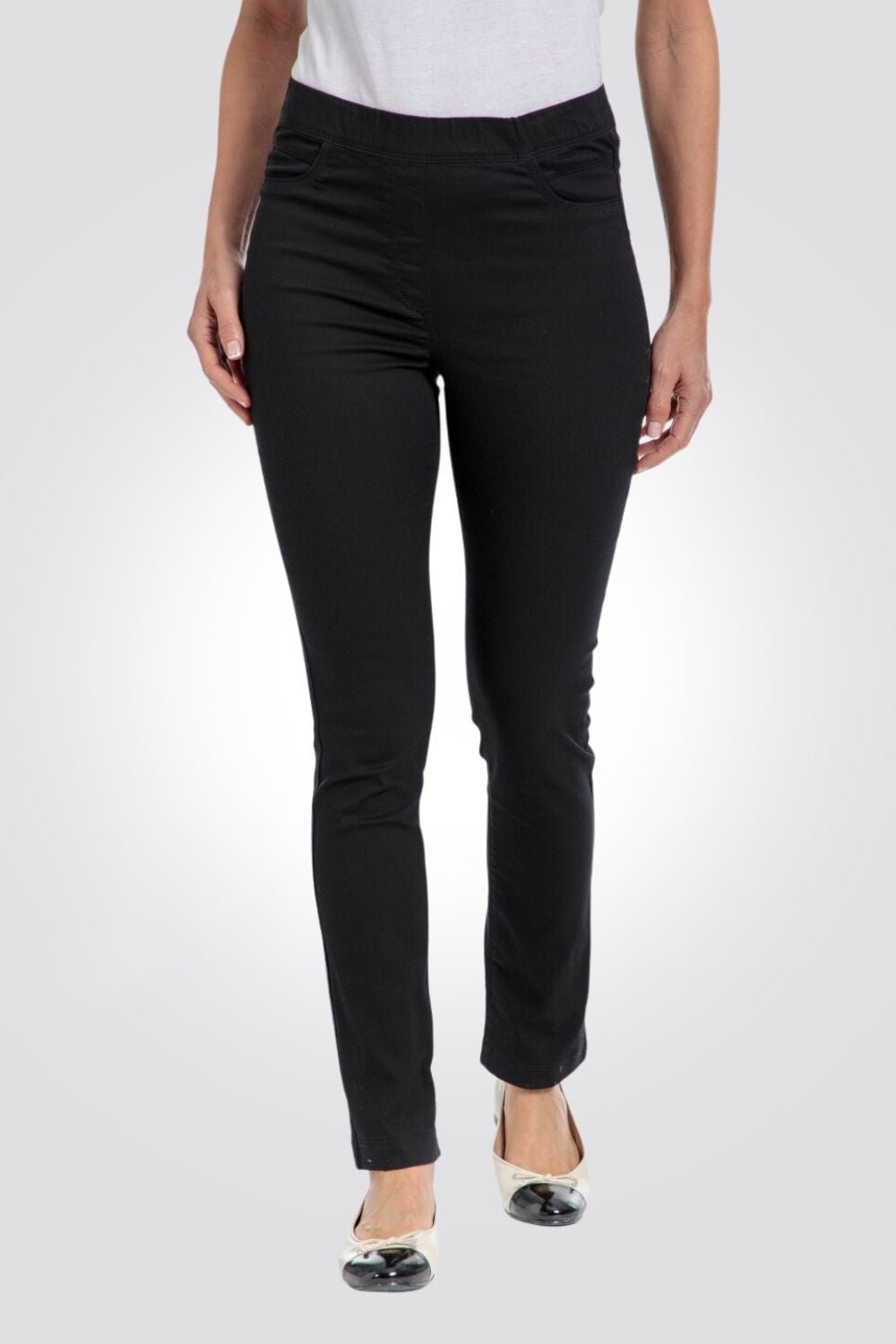 PUNT ROMA - מכנסי טוויל לנשים בצבע שחור - MASHBIR//365