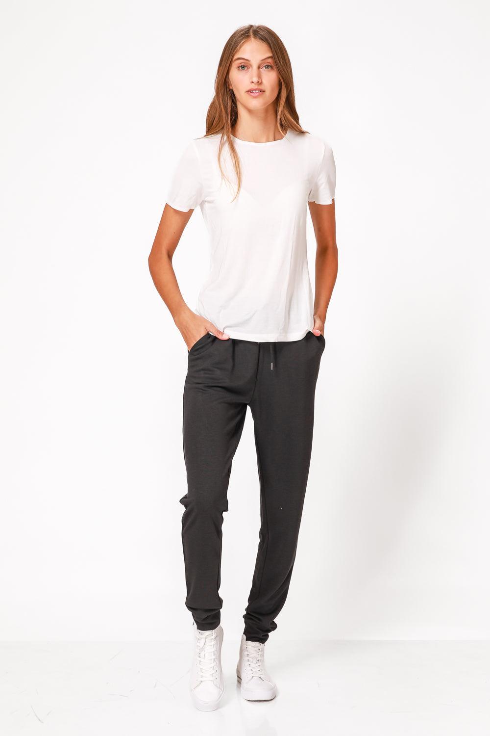 DELTA - מכנסיים ארוכים דקים GOOD MOOD שחורים - MASHBIR//365