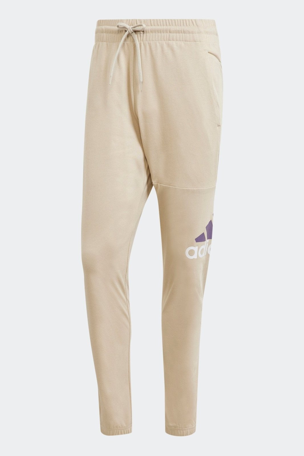 ADIDAS - מכנסיים ארוכים לגברים ESSENTIALS SINGLE JERSEY TAPERED בצבע בז' - MASHBIR//365