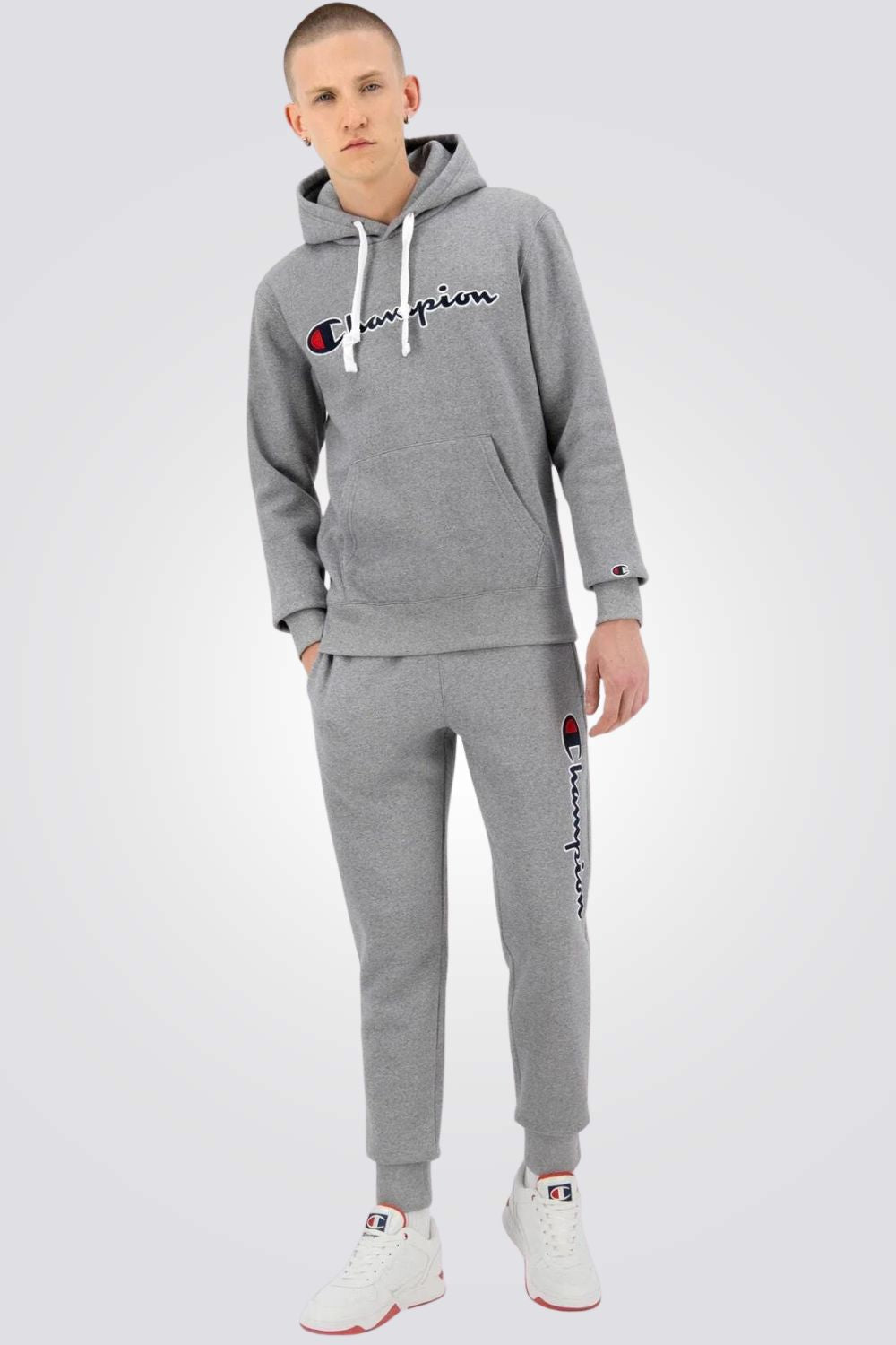 CHAMPION - מכנסיים ארוכים לגברים RIB CUFF בצבע אפור - MASHBIR//365