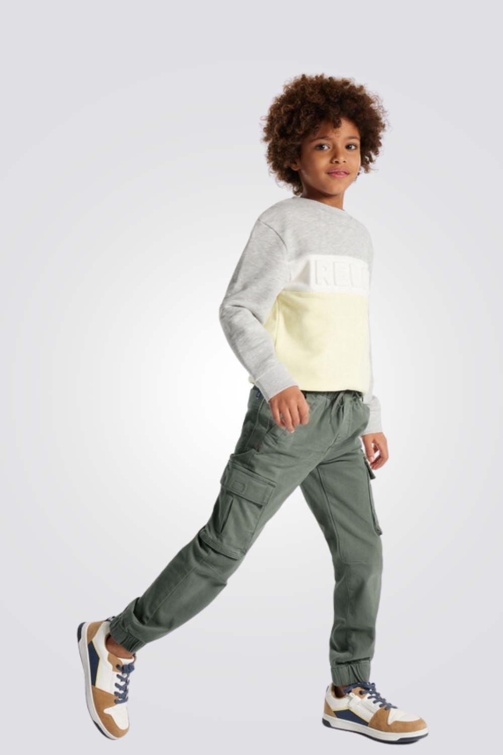 OKAIDI - מכנסיים ארוכים לילדים בצבע ירוק זית - MASHBIR//365