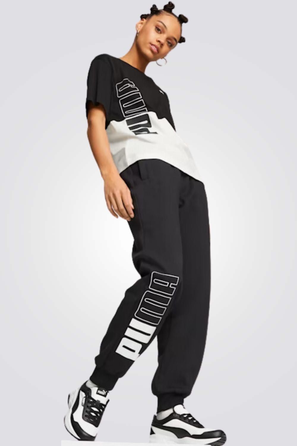 PUMA - מכנסיים ארוכים לנשים POWER בצבבע שחור - MASHBIR//365