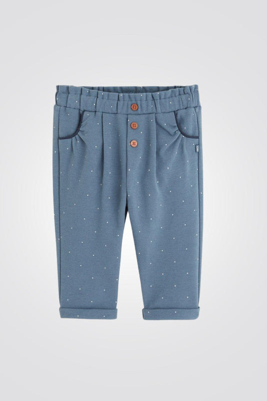 OBAIBI - מכנסיים ארוכים עם נקודות בצבע כחול לתינוקות - MASHBIR//365