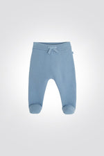 OBAIBI - מכנסיים ארוכים מבד ריב בצבע כחול - MASHBIR//365