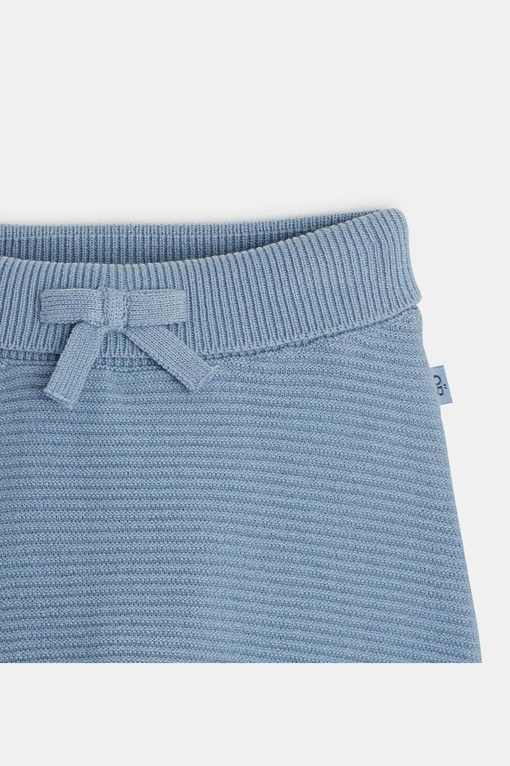 OBAIBI - מכנסיים ארוכים מבד ריב בצבע כחול - MASHBIR//365