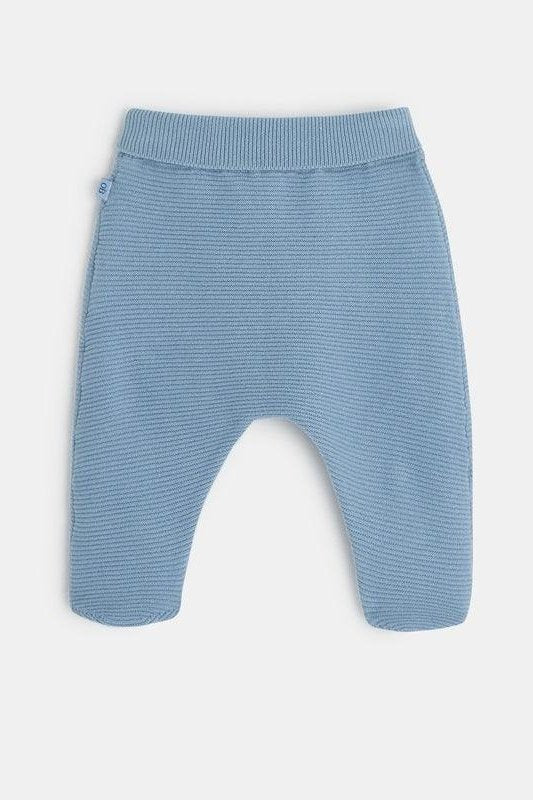 OBAIBI - מכנסיים ארוכים מבד ריב בצבע כחול - MASHBIR//365