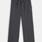 OKAIDI - מכנסיים בגזרה גבוהה ורחבה בצבע אפור כהה לילדות - MASHBIR//365 - 2