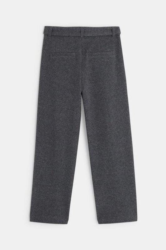 OKAIDI - מכנסיים בגזרה גבוהה ורחבה בצבע אפור כהה לילדות - MASHBIR//365