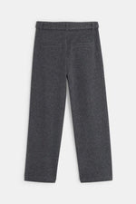 OKAIDI - מכנסיים בגזרה גבוהה ורחבה בצבע אפור כהה לילדות - MASHBIR//365