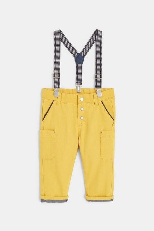OBAIBI - מכנסיים צהובות עם רצועות לתינוקות - MASHBIR//365