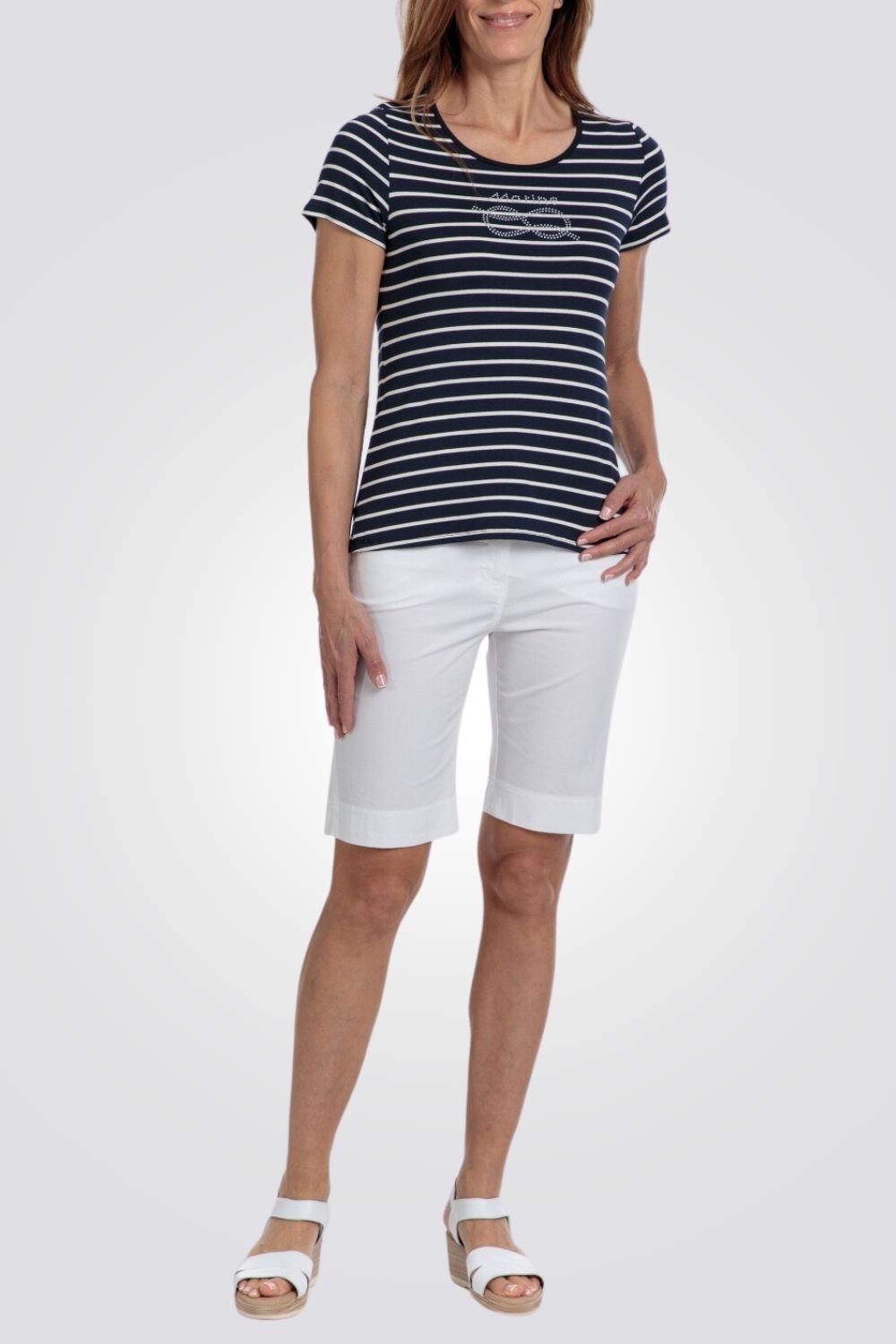 PUNT ROMA - מכנסיים קצרים בצבע לבן - MASHBIR//365