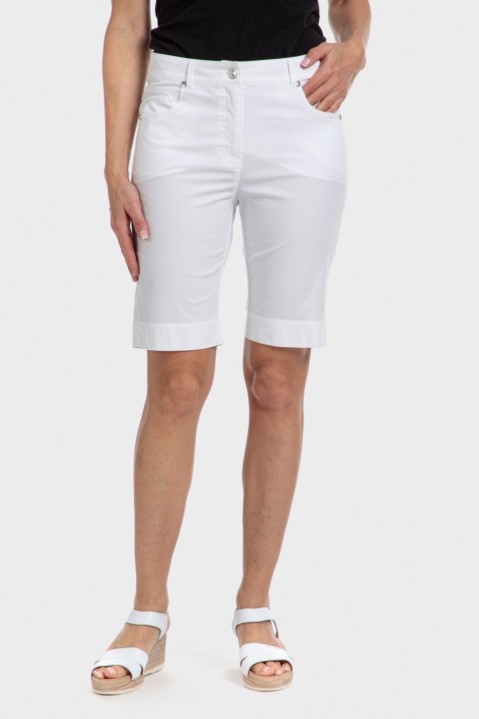 PUNT ROMA - מכנסיים קצרים בצבע לבן - MASHBIR//365