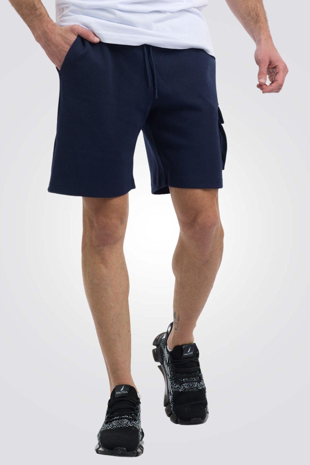 NAUTICA - מכנסיים קצרים בסגנון ”סיילור” בצבע נייבי - MASHBIR//365