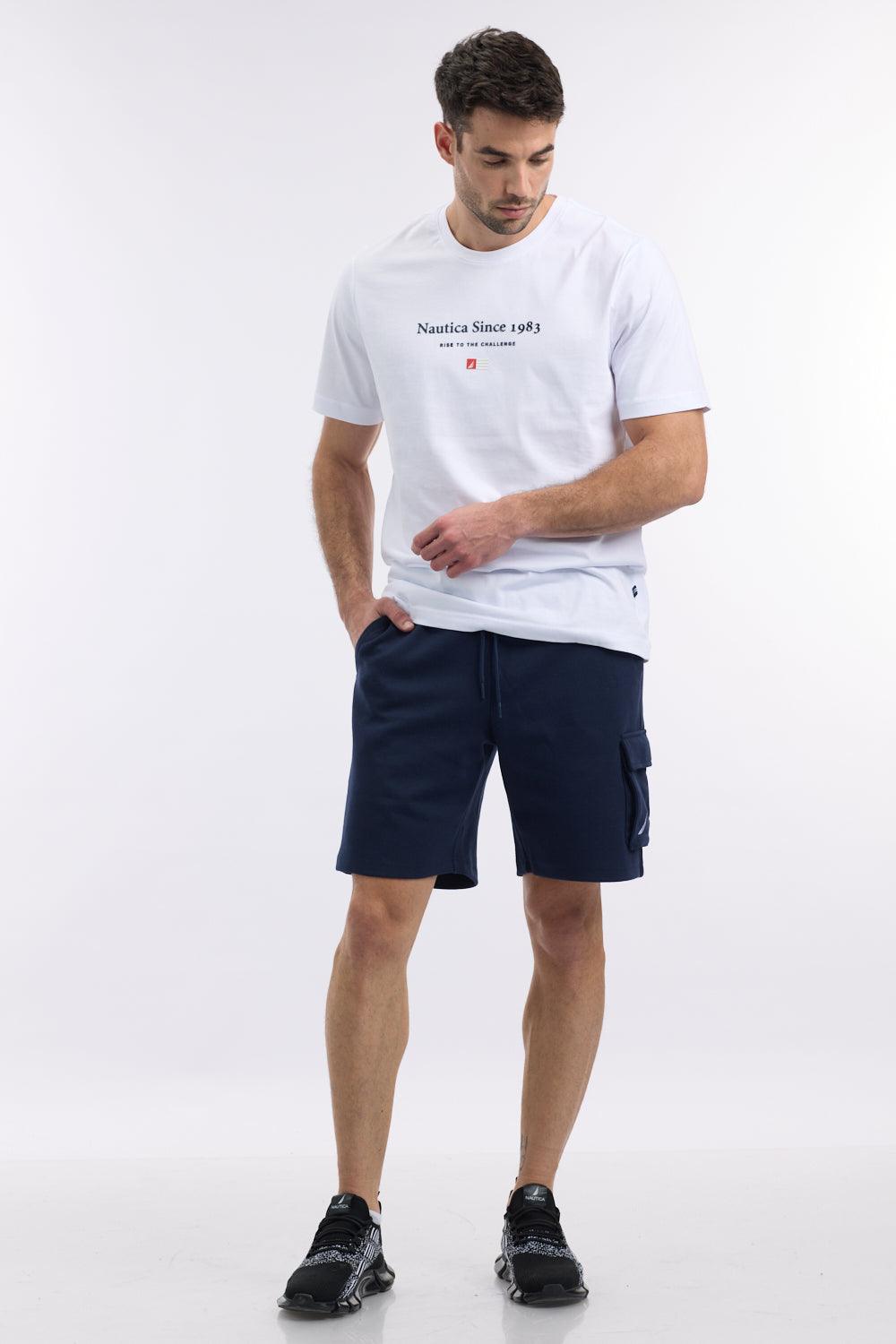 NAUTICA - מכנסיים קצרים בסגנון ”סיילור” בצבע נייבי - MASHBIR//365