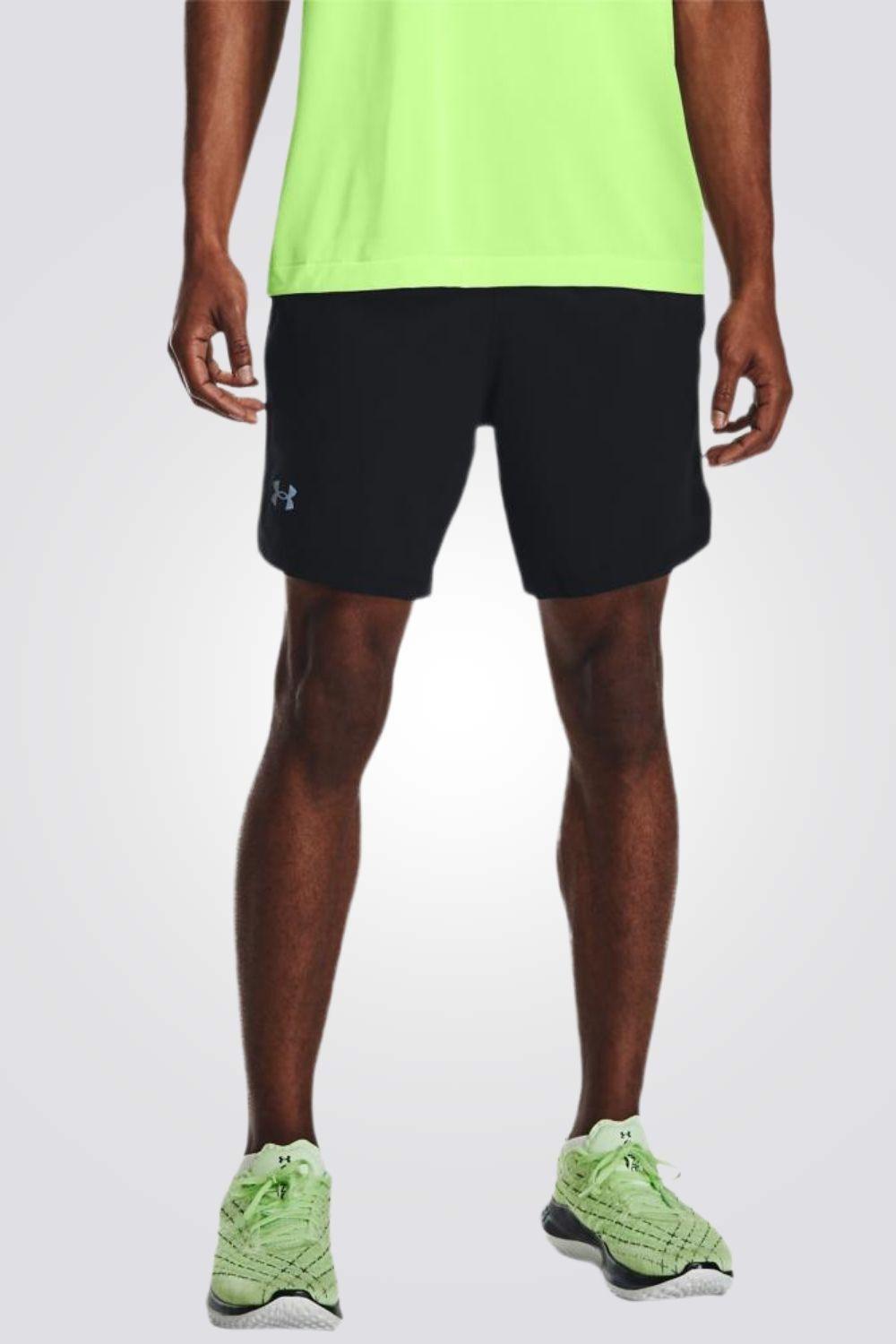 UNDER ARMOUR - מכנסיים קצרים Launch Run 2-in-1 שחורים - MASHBIR//365