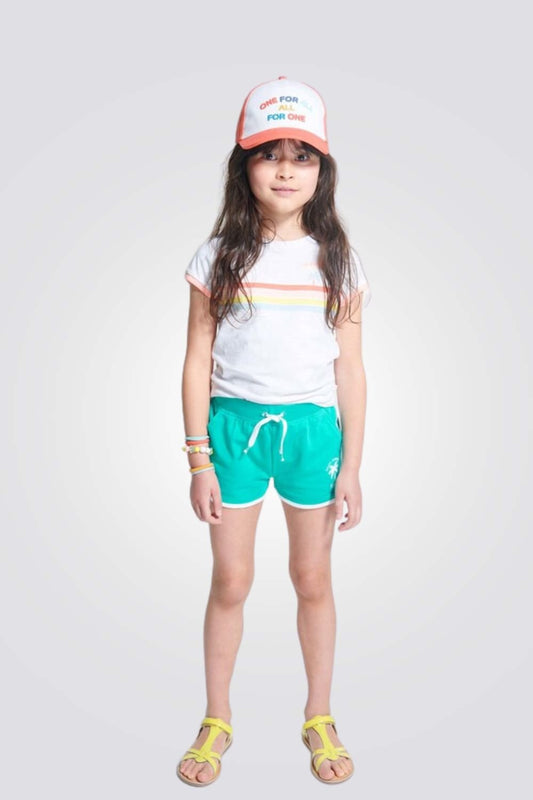 OKAIDI - מכנסיים קצרים לילדות בצבע טורקיז - MASHBIR//365