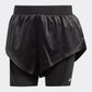 ADIDAS - מכנסיים קצרים לנשים POWER 2 IN 1 בצבע שחור ולבן - MASHBIR//365