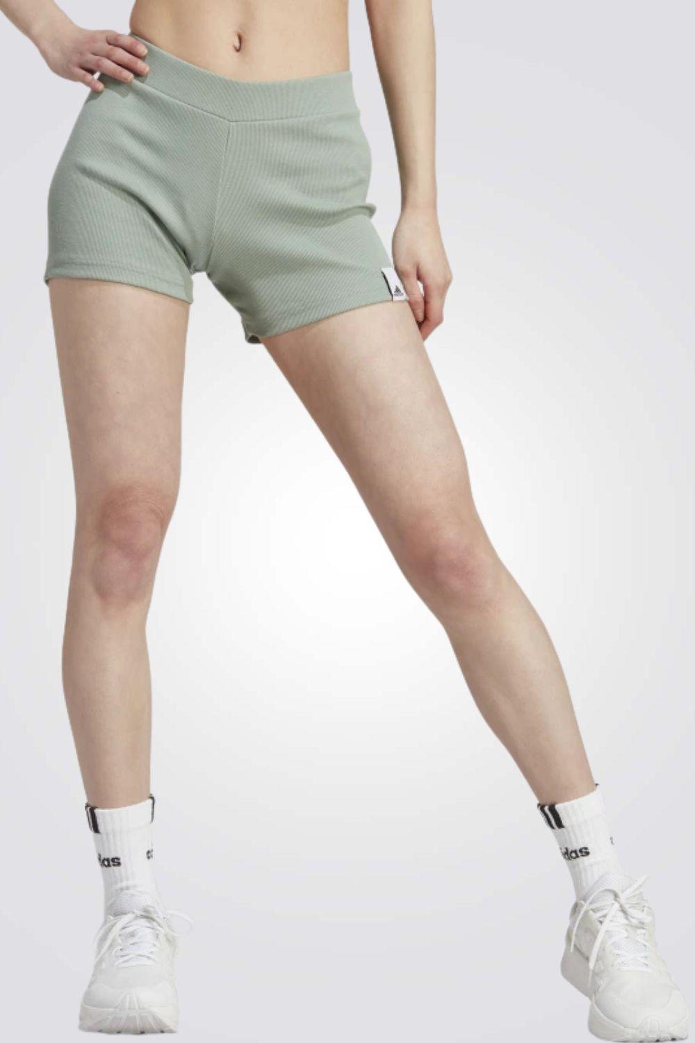 ADIDAS - מכנסיים קצרים לנשים W LNG RIB SHO בצבע מנטה - MASHBIR//365