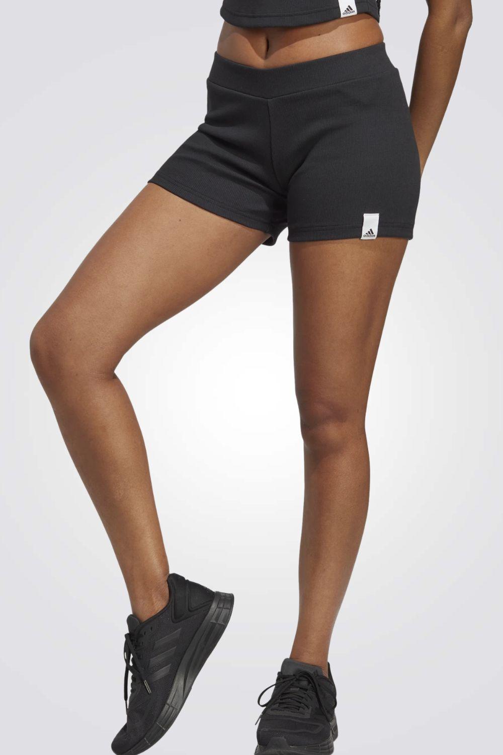 ADIDAS - מכנסיים קצרים לנשים W LNG RIB SHO בצבע שחור - MASHBIR//365