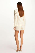 MORGAN - מכנסיים קצרים עם הדפס משבצות בצבע שמנת - MASHBIR//365