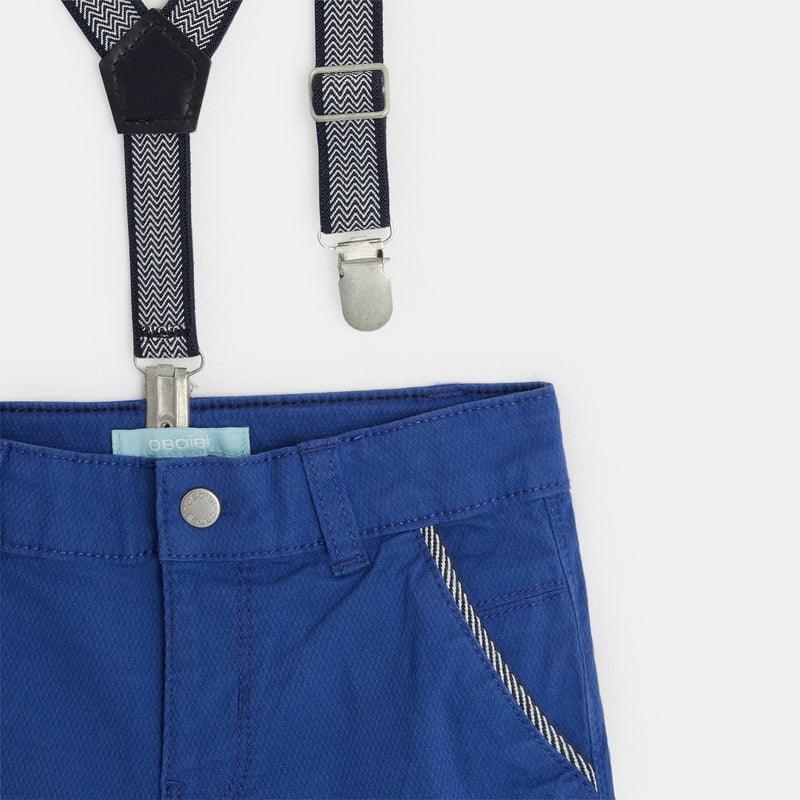 OBAIBI - מכנסיים קצרים עם שלייקס כחול - MASHBIR//365