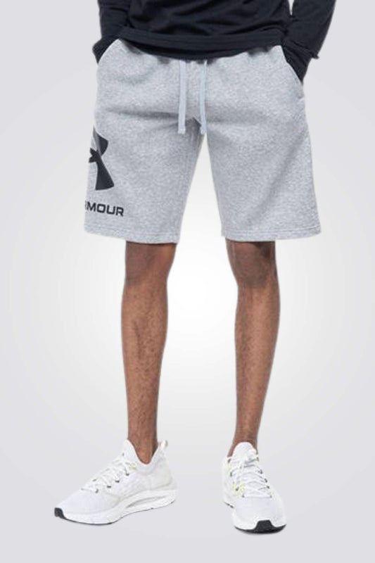 UNDER ARMOUR - מכנסיים קצרים Rival Fleece Big Logo אפור - MASHBIR//365