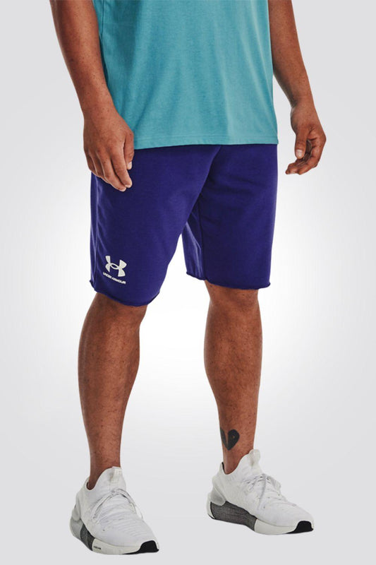 UNDER ARMOUR - מכנסיים קצרים RIVAL TERRY לגבר בצבע כחול - MASHBIR//365
