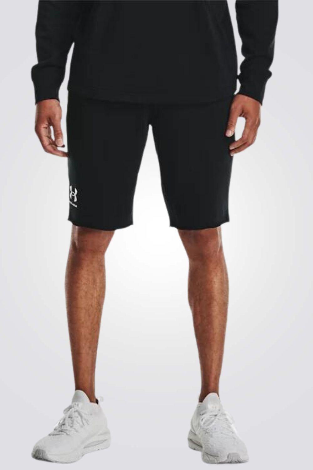 UNDER ARMOUR - מכנסיים קצרים SS21 UA RIVAL TERRY בצבע שחור - MASHBIR//365