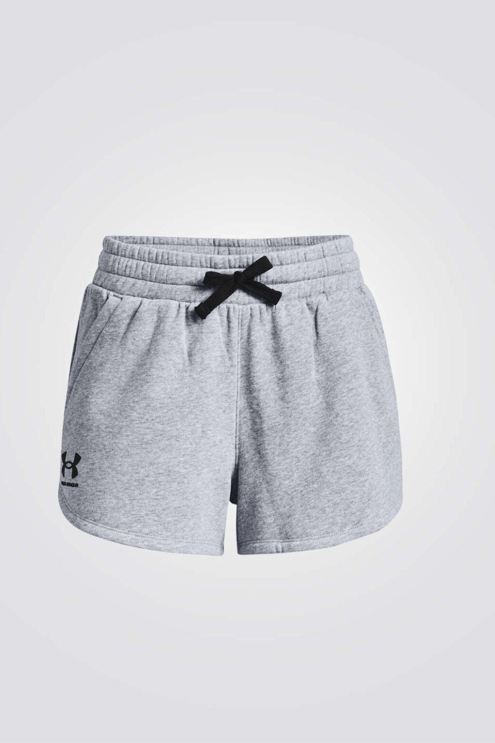 UNDER ARMOUR - מכנסיים קצרים SS23 RIVAL FLEECE בצבע אפור - MASHBIR//365