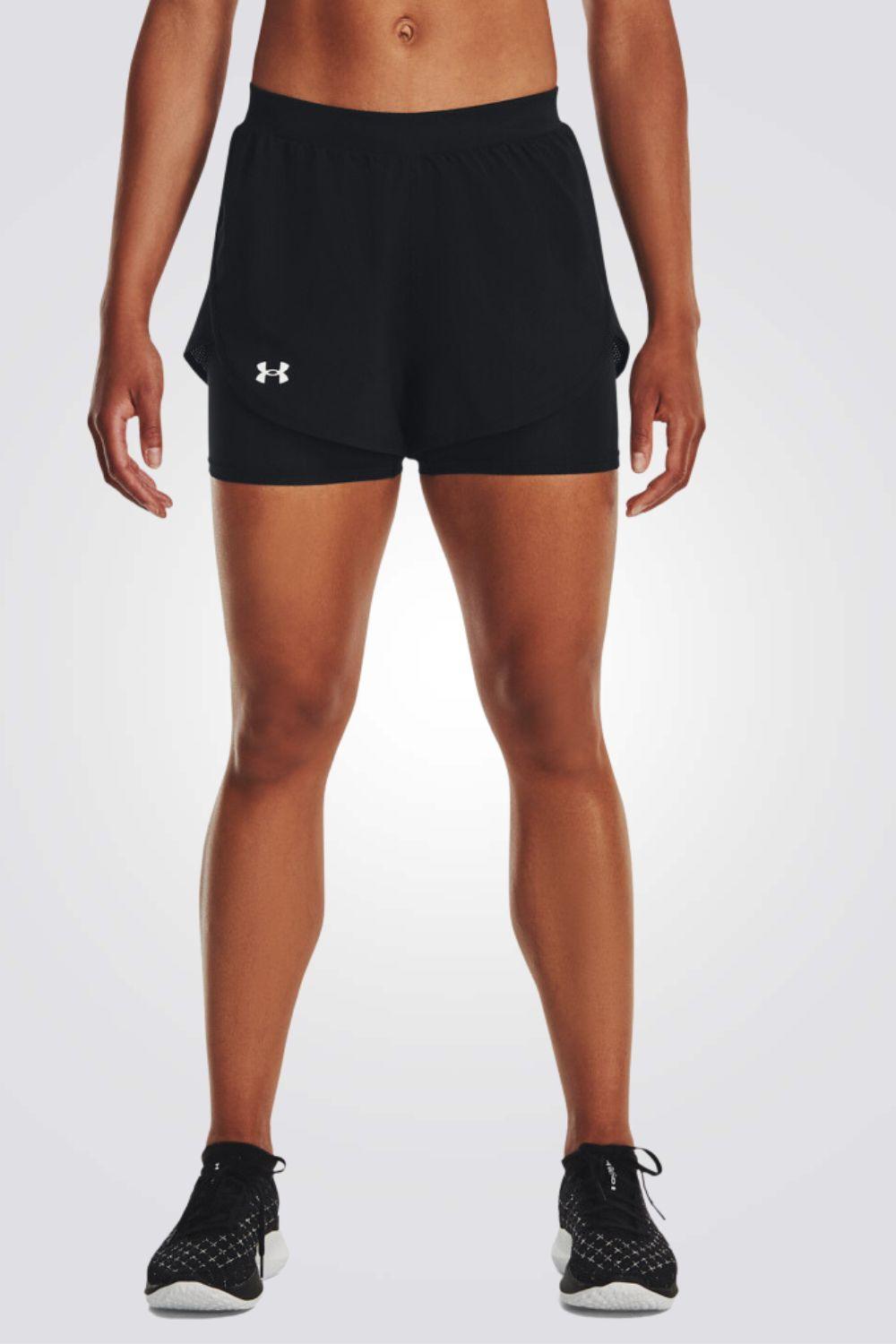UNDER ARMOUR - מכנסיים קצרים UA Fly-By Elite 2-in-1 Shorts בצבע שחור - MASHBIR//365