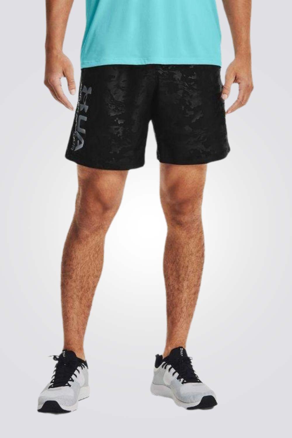 UNDER ARMOUR - מכנסיים קצרים Woven Emboss שחור - MASHBIR//365