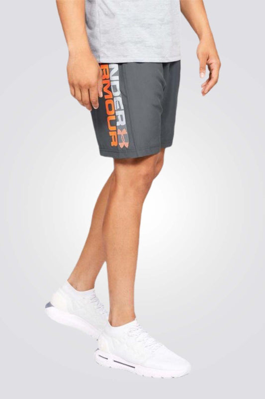 UNDER ARMOUR - מכנסיים קצרים Woven Graphic Wordmark אפור - MASHBIR//365