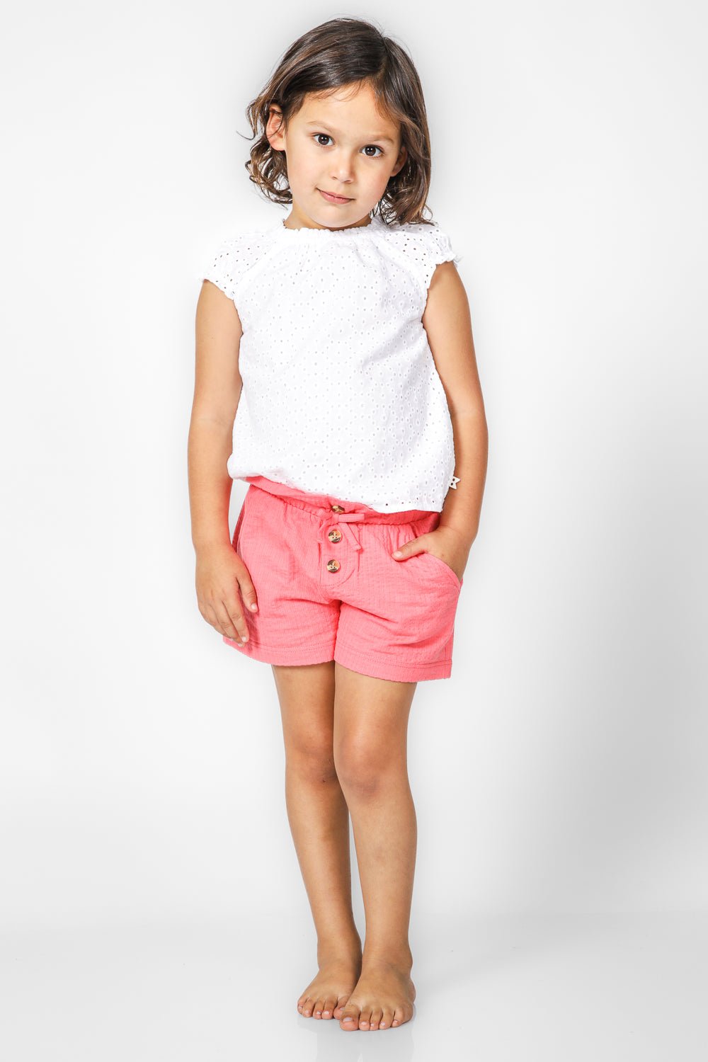 OKAIDI - מכנסיים קצרות בצבע ורוד לילדות - MASHBIR//365