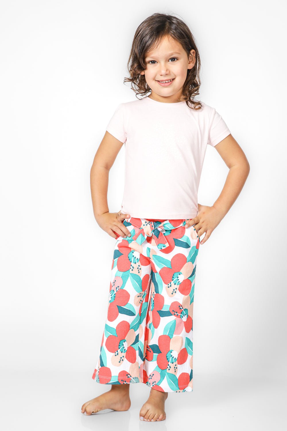 OKAIDI - מכנסיים מתרחבים PRINTED בשילוב צבעים - MASHBIR//365