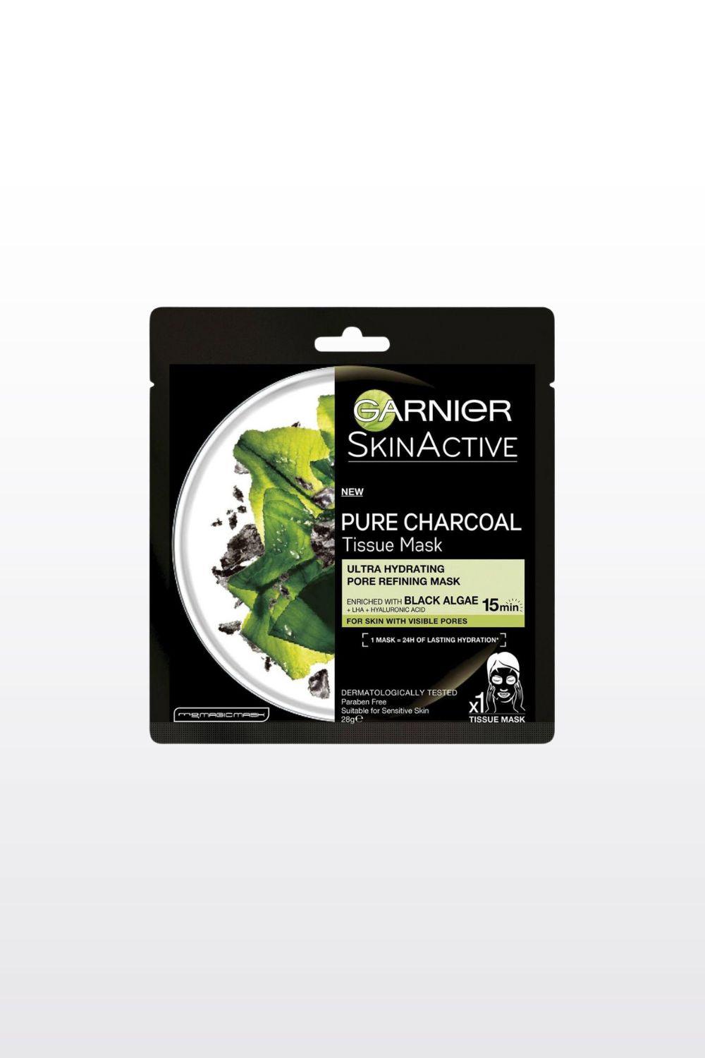 Garnier - מסיכת טישו לפנים פחם עם תמצית אצות שחורות - MASHBIR//365