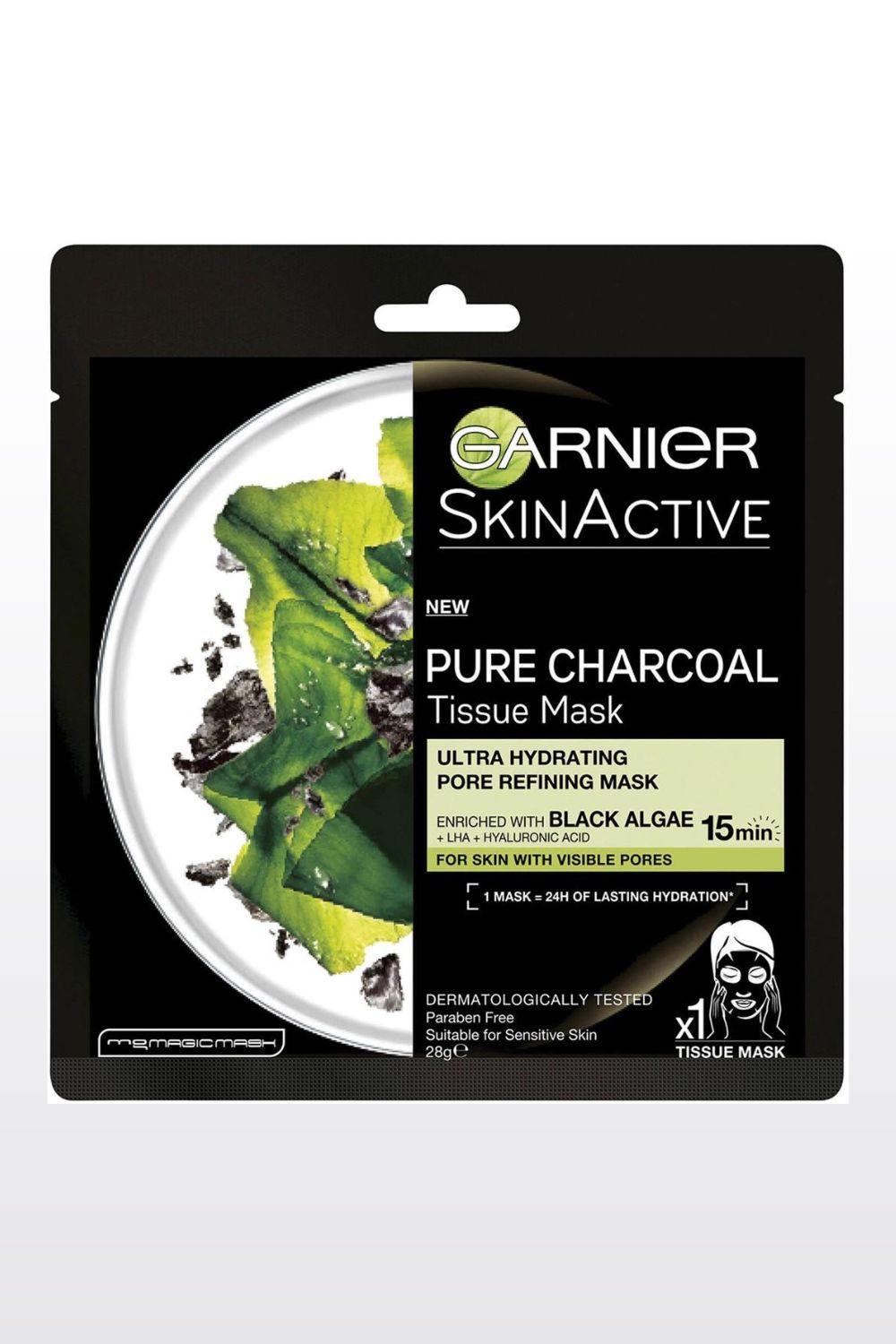 Garnier - מסיכת טישו לפנים פחם עם תמצית אצות שחורות - MASHBIR//365